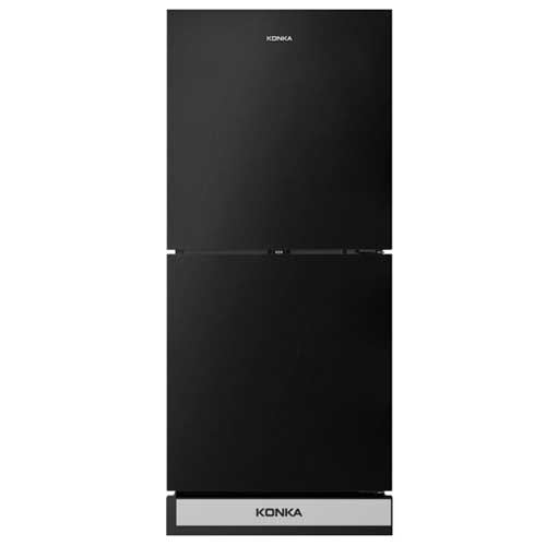 Konka KRT-180GBTMW-BLACK STONE (2-Door, Upper Freezer, Glass Door) Refrigerator