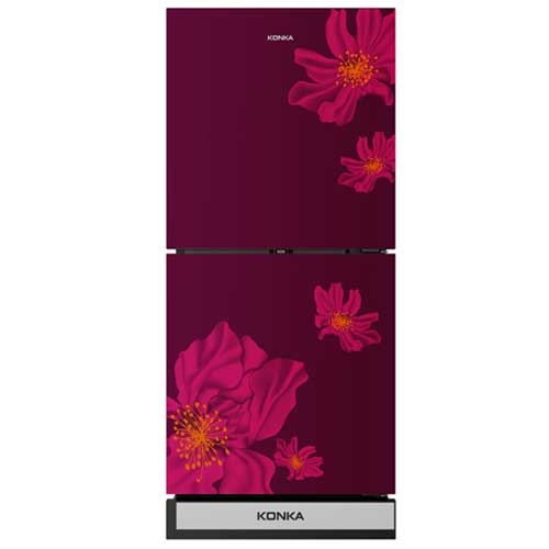 Konka KRT-180GBTMW-RED SAKURA (2-Door, Upper Freezer, Glass Door) Refrigerator