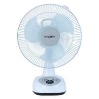 Vision Rechargeable Table Fan 12 Inches White USB charger
