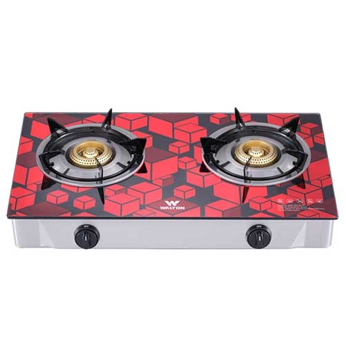 Walton WGS-GHT1 (LPG) RED CUBE Glass Top Double Burner